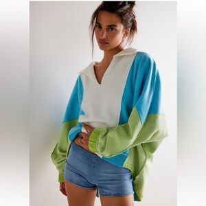 Free People sidewalk sweatshirt kiwi combo